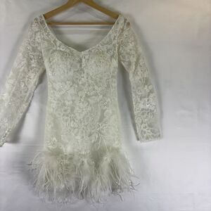 UNTAMED PETALS BY AMANDA JUDGE White Lace Mini Dress